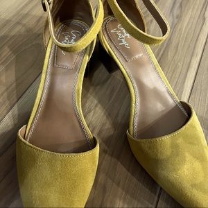 Mustard Suede Valentinaa pump  worn only once
